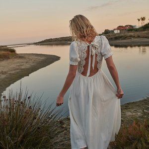 Free People All You Need Is Lace Midi XS Ivory